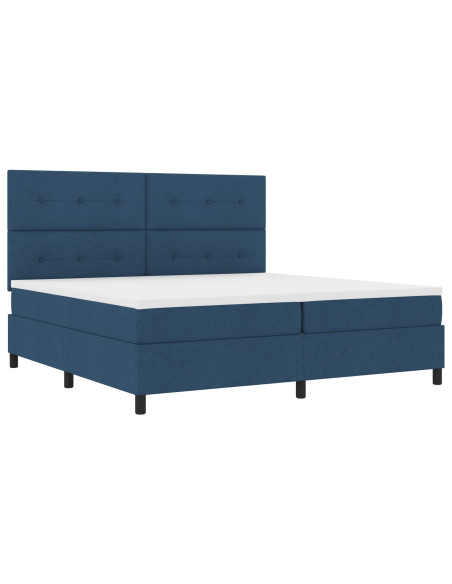 Letto box spring  con materasso e LED blu 200x200 cm in tessuto