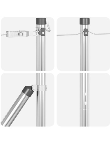 Palo della recinzione 13 pcs Argento Acciaio