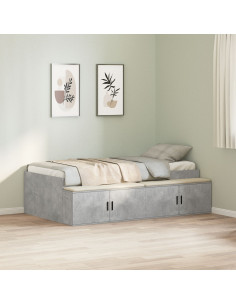 Struttura del letto con cassetto Grigio cemento 70 x 190 cm 2