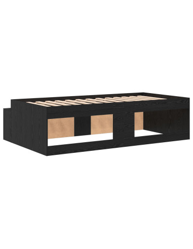 Struttura del letto Rovere Nero 70 x 190 cm Legno multistrato