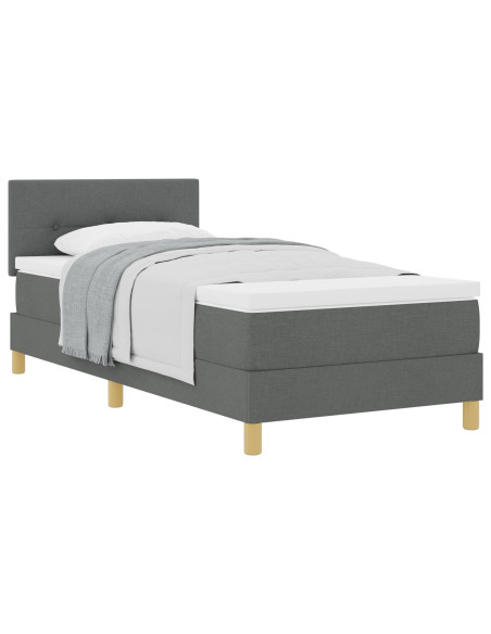 Letto a Molle con Materasso Grigio Scuro 90x200 cm Tessuto