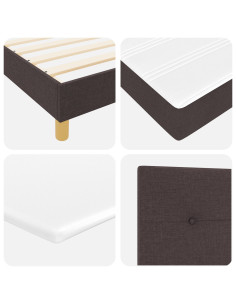 Letto a molle con materasso Marrone Scuro 90 x 200 cm Tessuto 2