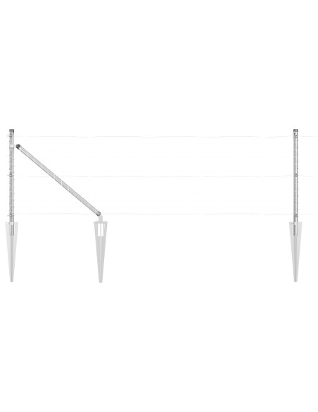 Set di pali di recinzione  Set di 7 Argento Acciaio