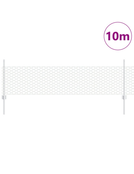 Posti per recinzione 5 pz U-Channel 60 cm Acciaio zincato,  Recinzione esagonale 0,5x10 m Acciaio zincato