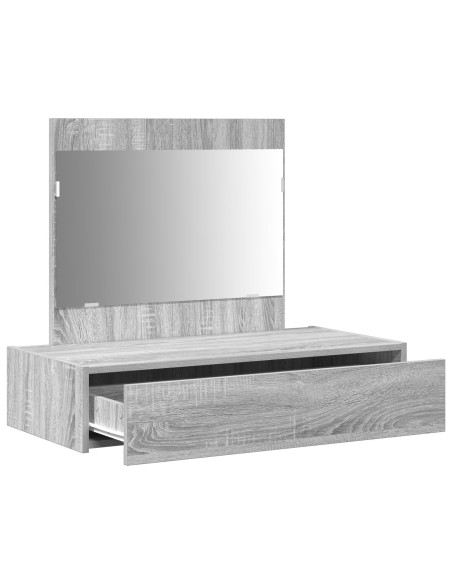 Tavolo da trucco appeso Grigio Sonoma 83x40x70 cm