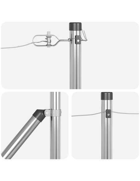 Set di pali da recinzione  Set di 13 Argento Acciaio galvanizzato