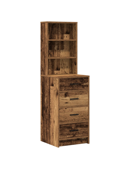 Set da Toeletta a 2 Pezzi con LED in Legno Antico