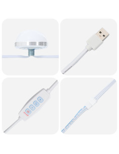 Tavolo da Trucco con cassetto 3 pcs Bianco Legno multistrato 2