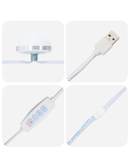 Tavolo da Trucco con cassetto 3 pcs Bianco Legno multistrato