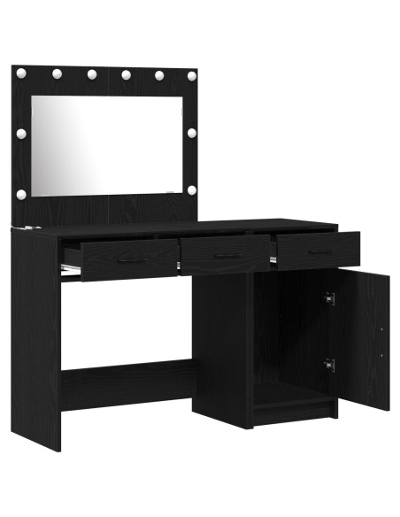 Set di 2 Tavoli da Trucco con LED in Legno Nero