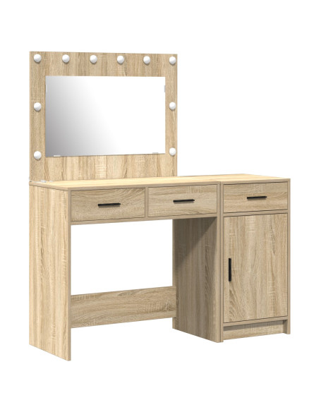 Set Toeletta 2 Pezzi con LED in Legno Ingegnerizzato Rovere Sonoma