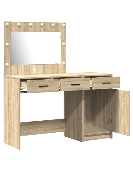 Set Toeletta 2 Pezzi con LED in Legno Ingegnerizzato Rovere Sonoma