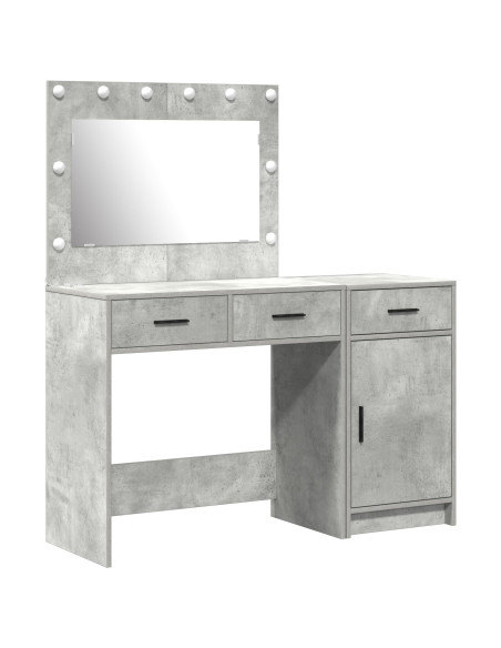 Set da Toeletta a 2 Pezzi con LED Grigio Cemento in Legno Ingegnerizzato