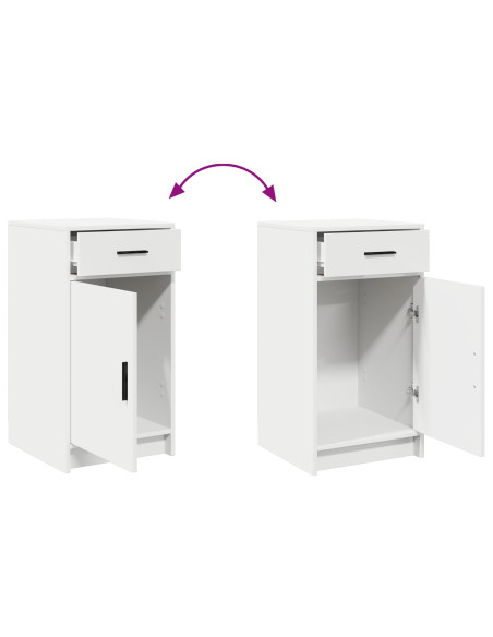 Set da toeletta 2 pezzi con LED in legno ingegnerizzato bianco