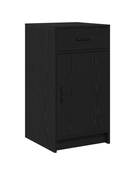 Set da Toeletta in 3 Pezzi con LED in Legno Nero