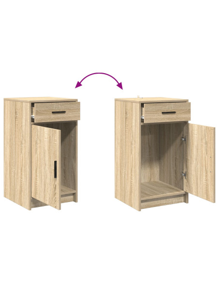 Set di toeletta a 3 pezzi con LED in Rovere Sonoma in legno ingegnerizzato