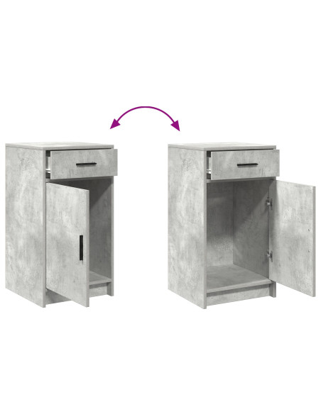 Tavolo da Trucco con cassetto 3 pcs Grigio Legno multistrato