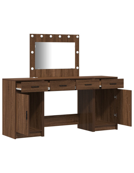 Set Trucco 3 Pezzi  con LED in Legno Nero