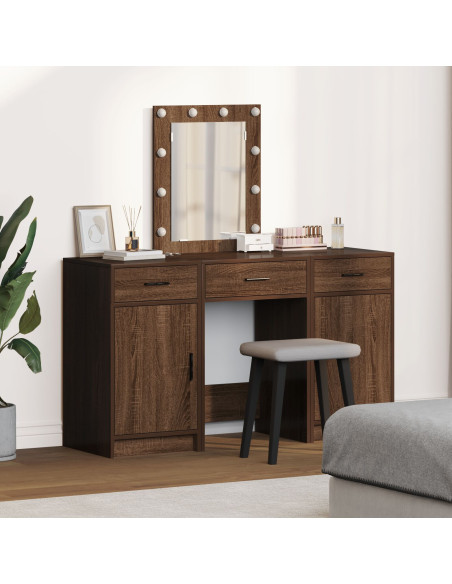 Set da Toeletta 3 Pezzi con LED in Rovere Nero