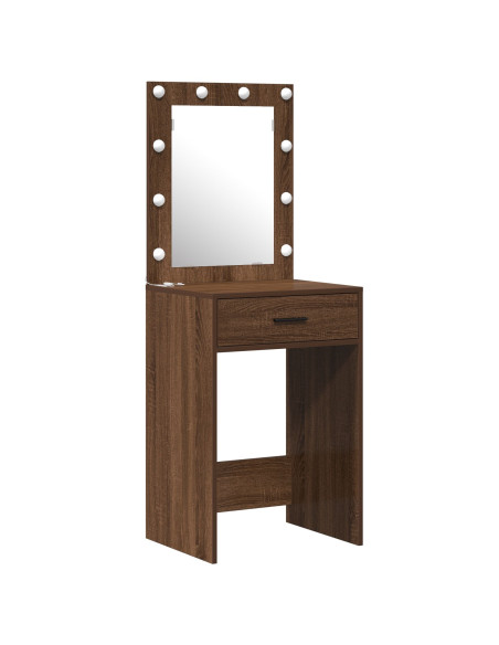 Set da Toeletta 3 Pezzi con LED in Rovere Nero