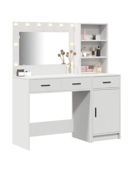 Tavolo da Trucco con cassetto 2 pcs Bianco Legno multistrato