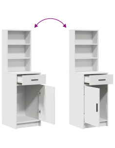 Tavolo da Trucco con cassetto 2 pcs Bianco Legno multistrato 2