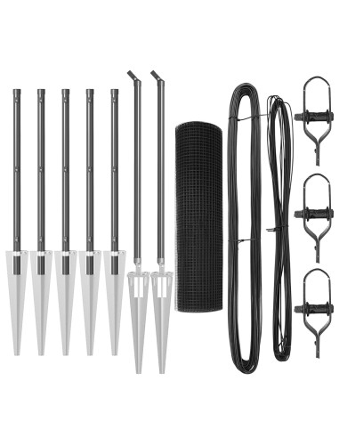 Palo della recinzione Grigio 10 x 0,6 m (rete da 19 x 19 mm)