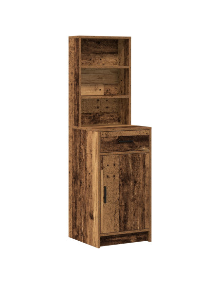 Set da toeletta a 2 pezzi con LED in legno vecchio