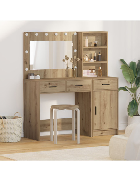 Tavolo da Trucco con cassetto 2 pcs Marrone Legno multistrato