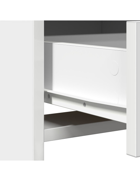 Set da Due Pezzi per Tavolo da Trucco con LED in Legno Bianco