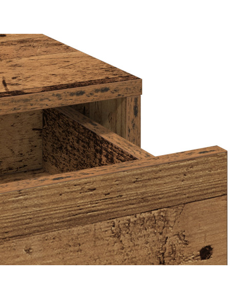Set di 2 pezzi per toeletta con LED in legno vecchio e legno ingegnerizzato