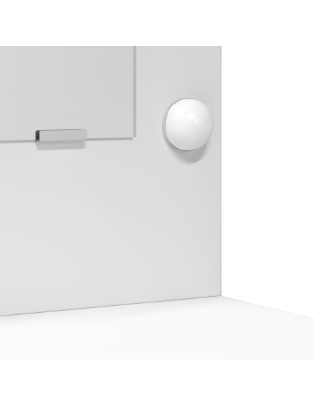 Set da tavolo da trucco con LED 3 pcs Bianco Legno multistrato