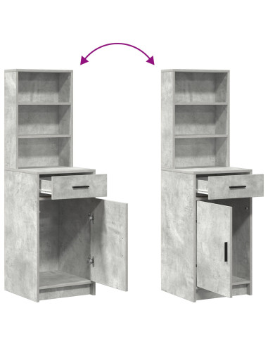 Set da tavolo da trucco con LED con porta 3 pcs Grigio cemento