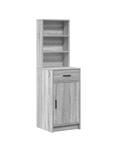 Set di Toeletta 3 Pezzi  Grigio in Legno Ingegnerizzato