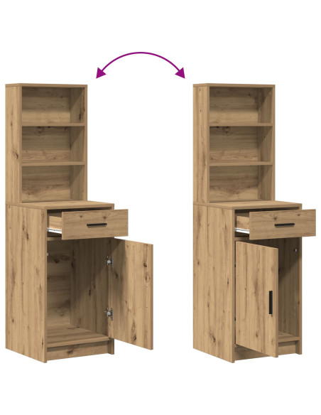 Set di Toeletta in 3 Pezzi  in Legno Ingegnerizzato Rovere Artigianale