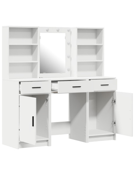 Set da toeletta 3 pezzi  in legno ingegnerizzato bianco