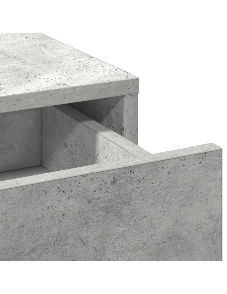 Set da Toeletta 3 Pezzi  in Legno Ingenerizzato Grigio Cemento