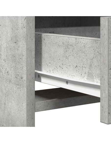 Set da Toeletta 3 Pezzi  in Legno Ingenerizzato Grigio Cemento