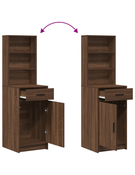 Set da toeletta 3 pezzi  in legno ingegnerizzato rovere