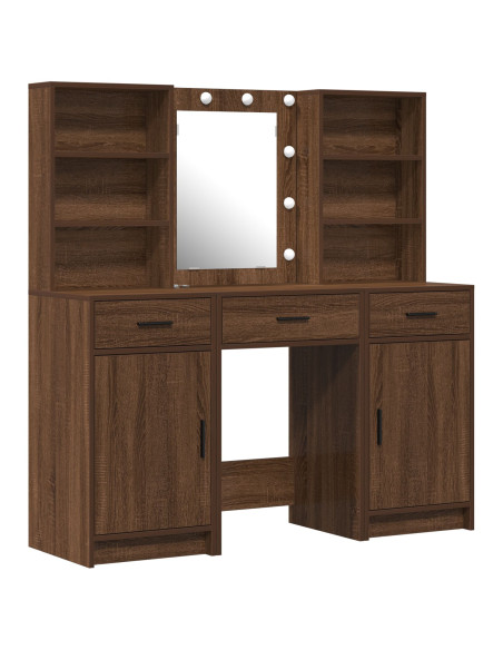 Set da toeletta 3 pezzi  in legno ingegnerizzato rovere
