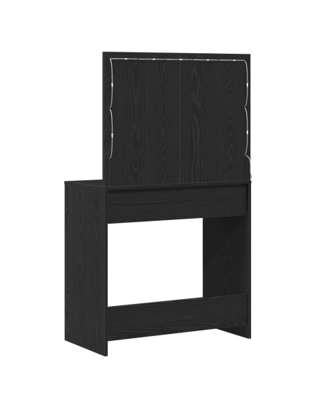 Toilette  con luci LED in Rovere Nero 78,5x41x135 cm