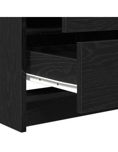 Tavolo da Trucco con cassetto Rovere Nero 78,5 x 41 x 135 cm