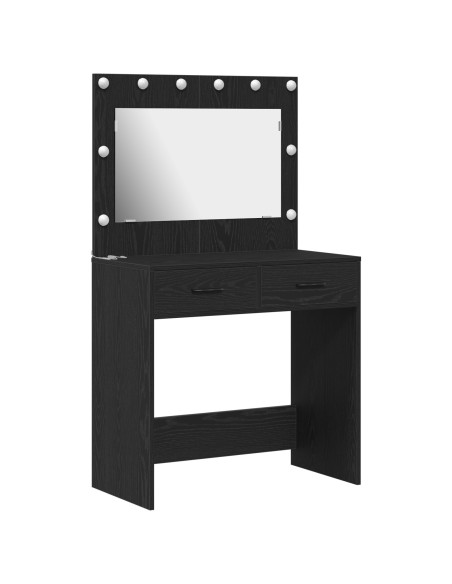 Toilette  con luci LED in Rovere Nero 78,5x41x135 cm