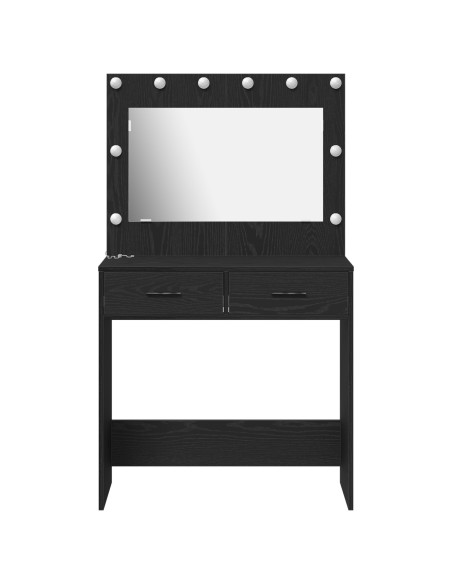 Tavolo da Trucco con cassetto Rovere Nero 78,5 x 41 x 135 cm