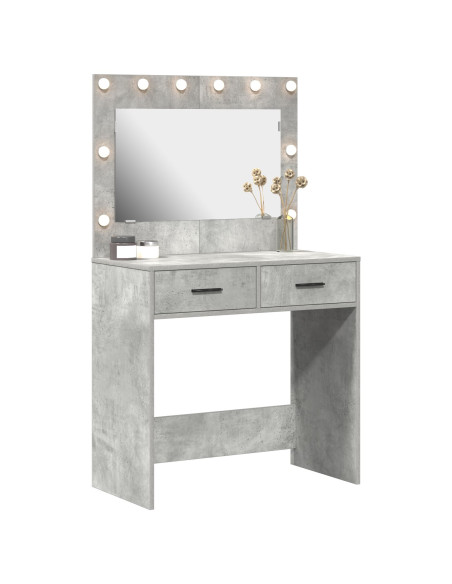 Toeletta  con luci LED Grigio cemento 78,5x41x135 cm
