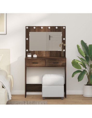 Tavolo da Trucco con cassetto Rovere Marrone 78,5 x 41 x 135 cm