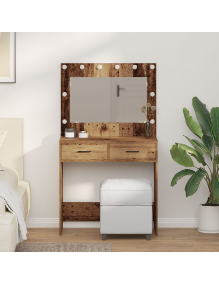 Tolette con Luci LED Legno Antico 78,5x41x135 cm