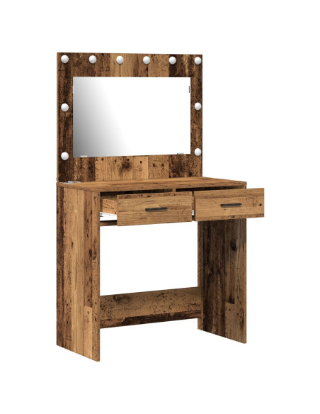 Tolette con Luci LED Legno Antico 78,5x41x135 cm
