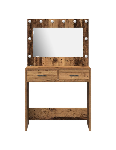 Tolette con Luci LED Legno Antico 78,5x41x135 cm