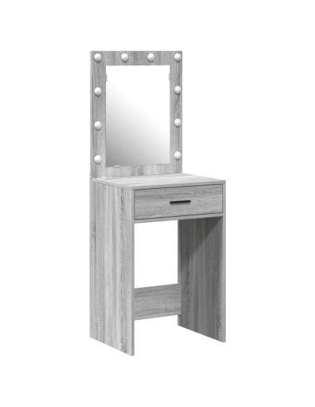 Tolette con luci LED Grigio Sonoma 50x41x135 cm
